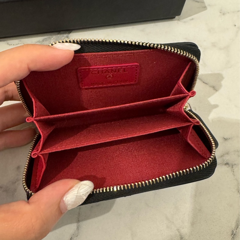 Chanel黑色19ㄇ拉零錢包-18