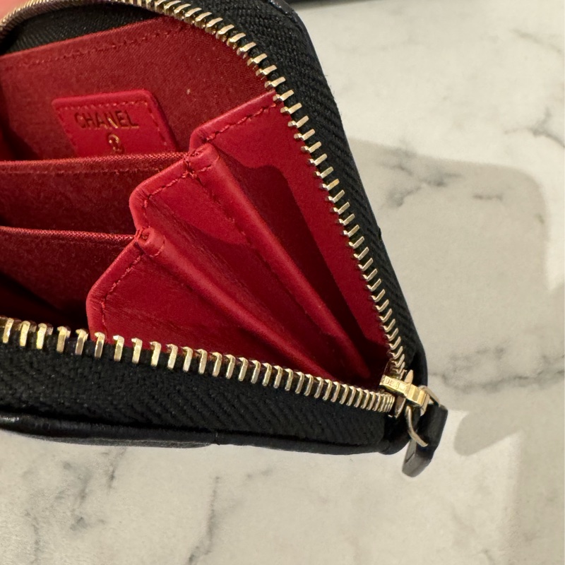 Chanel黑色19ㄇ拉零錢包-24