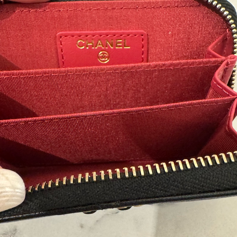 Chanel黑色19ㄇ拉零錢包-25