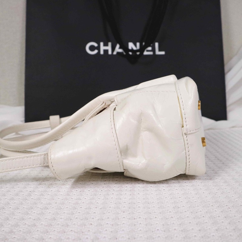 BV  ARCO 29  奶油白內拼金棕油蠟皮 可拆卸肩帶-4