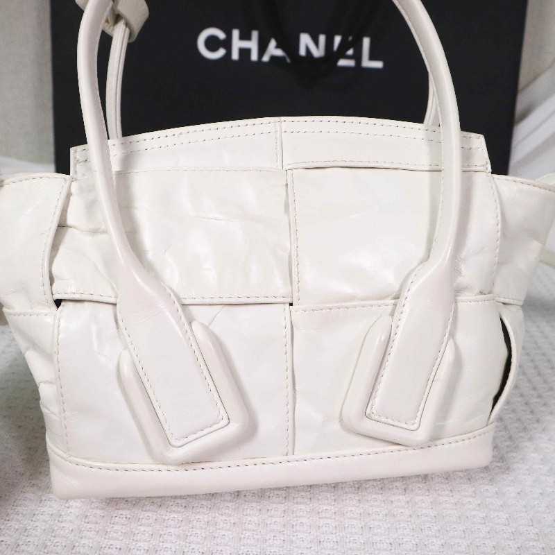 BV  ARCO 29  奶油白內拼金棕油蠟皮 可拆卸肩帶-17