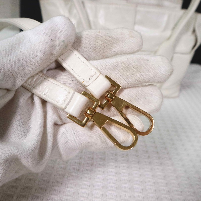 BV  ARCO 29  奶油白內拼金棕油蠟皮 可拆卸肩帶-19