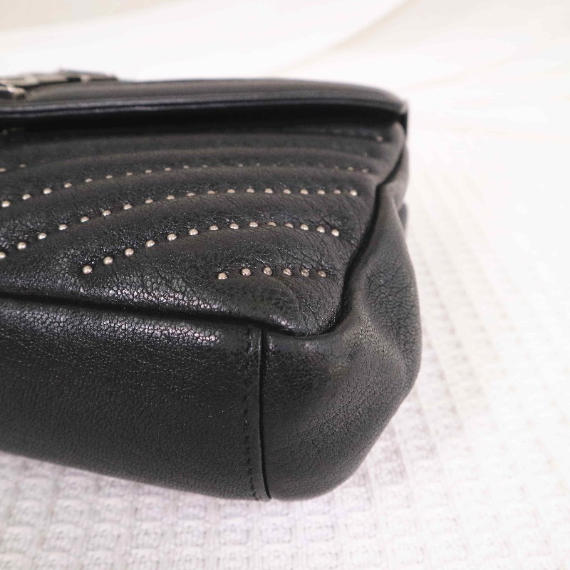 YSL  College 郵差包，限量鉚釘款經典MONOGRAM 斜紋魚子醬顆粒小牛皮-11