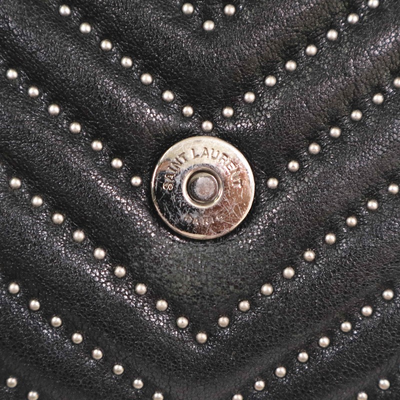 YSL  College 郵差包，限量鉚釘款經典MONOGRAM 斜紋魚子醬顆粒小牛皮-15