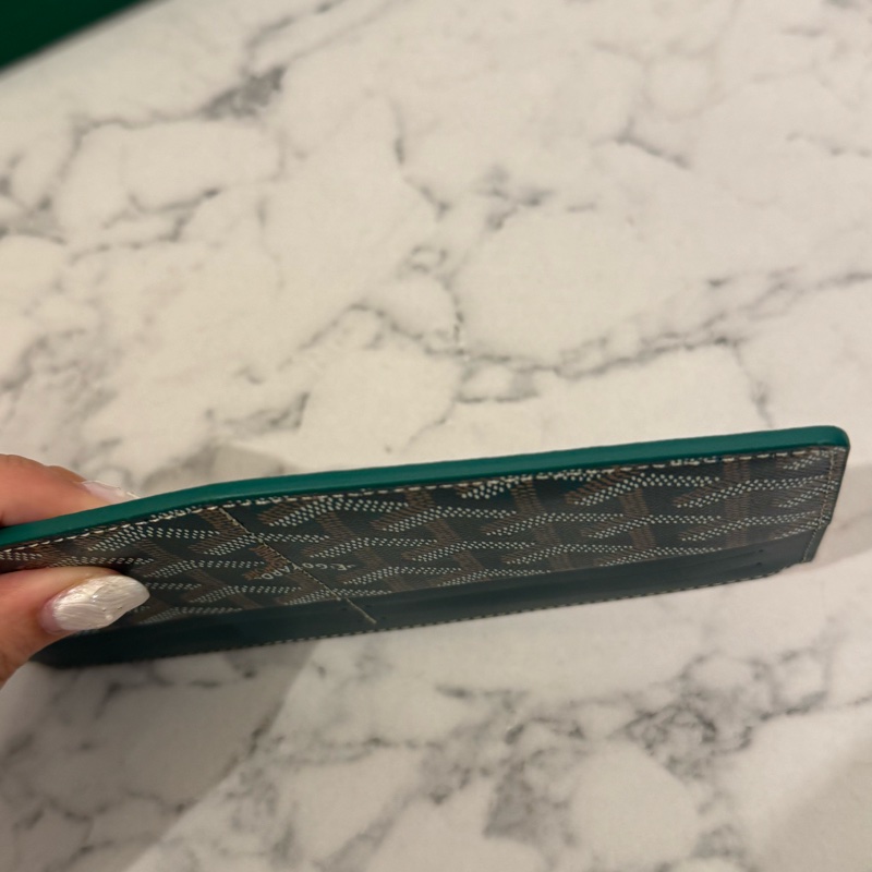Goyard綠色滿版一字扁卡片零錢包-4