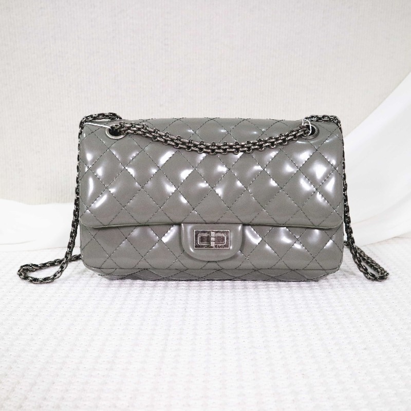 CHANEL  2.55系列 鏈條包 灰綠色-0