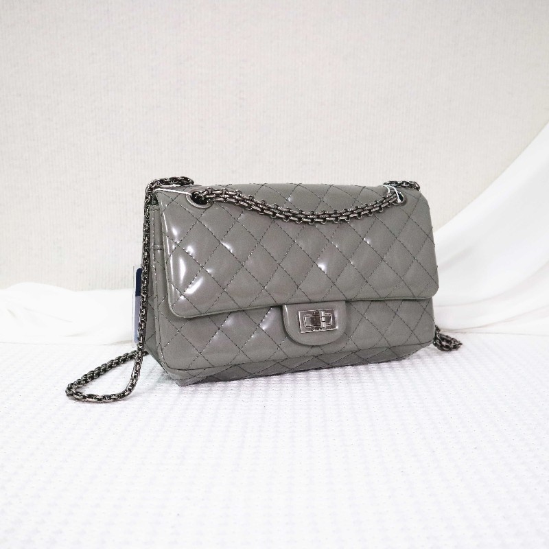 CHANEL  2.55系列 鏈條包 灰綠色-1