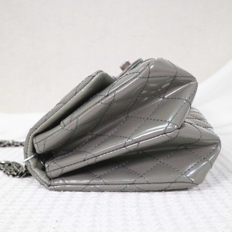 CHANEL  2.55系列 鏈條包 灰綠色-3