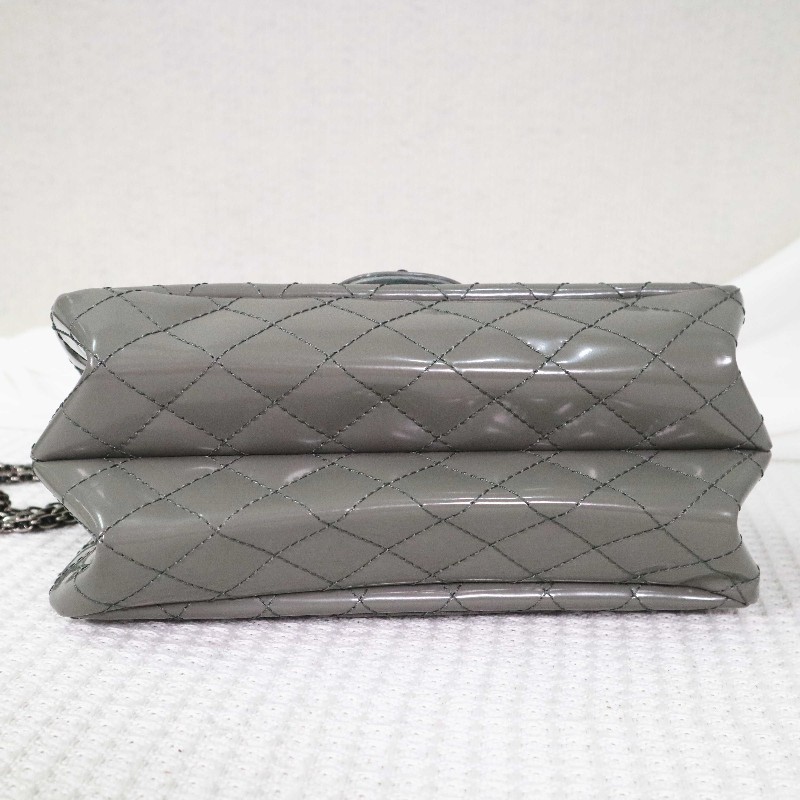 CHANEL  2.55系列 鏈條包 灰綠色-4