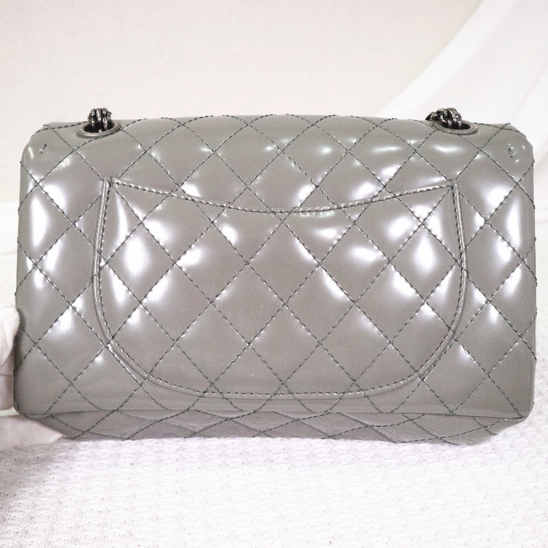 CHANEL  2.55系列 鏈條包 灰綠色-6