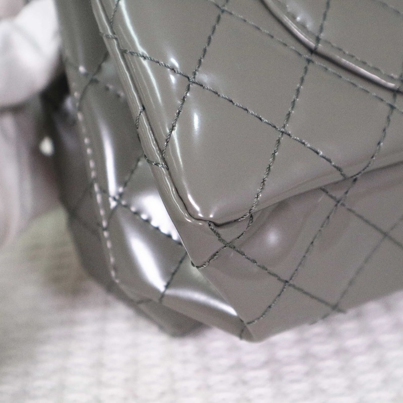 CHANEL  2.55系列 鏈條包 灰綠色-10