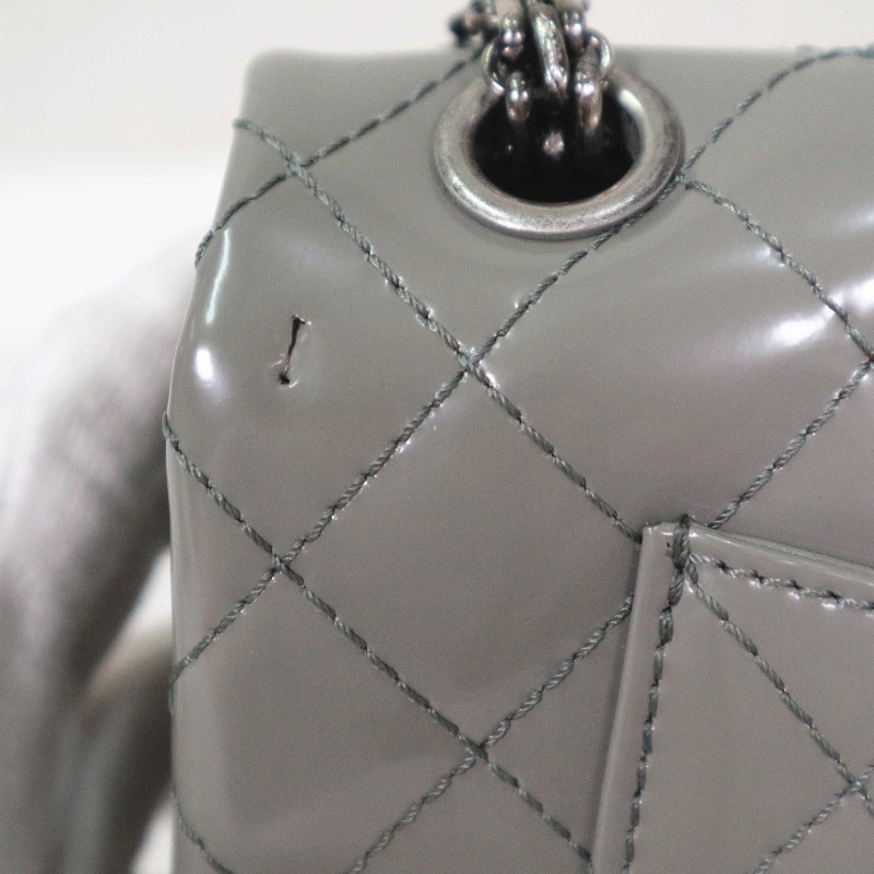 CHANEL  2.55系列 鏈條包 灰綠色-12