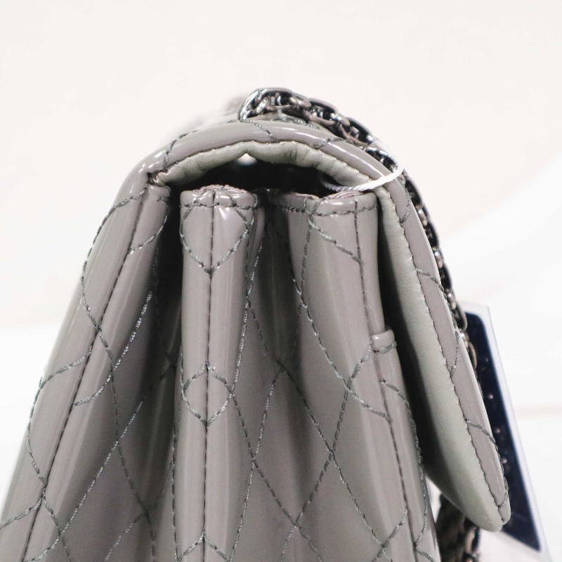 CHANEL  2.55系列 鏈條包 灰綠色-14