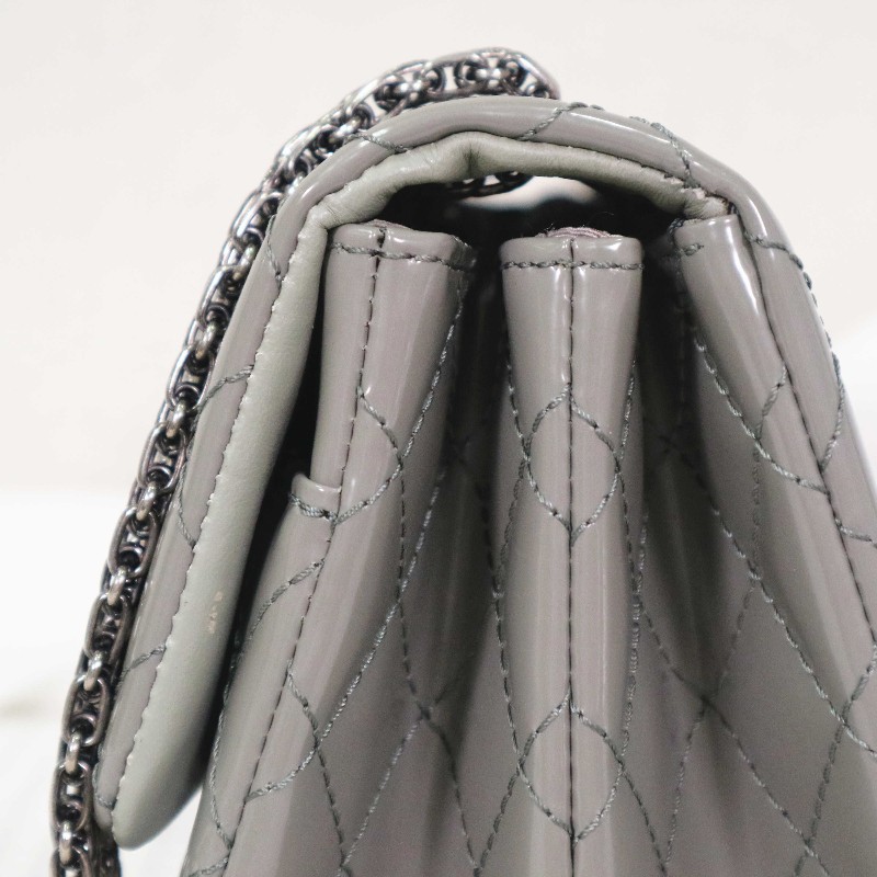 CHANEL  2.55系列 鏈條包 灰綠色-15