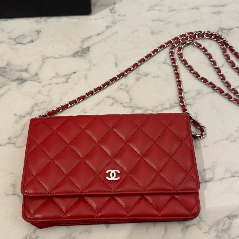 chanel紅菱格銀雙C woc  價格甜到不行✨✨-1