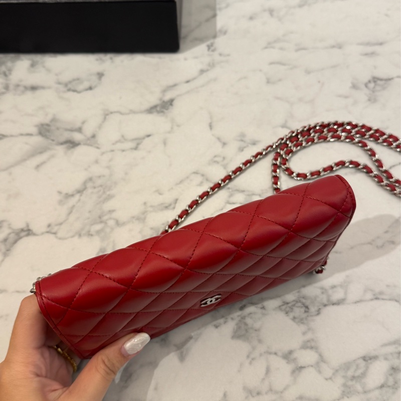 chanel紅菱格銀雙C woc  價格甜到不行✨✨-2