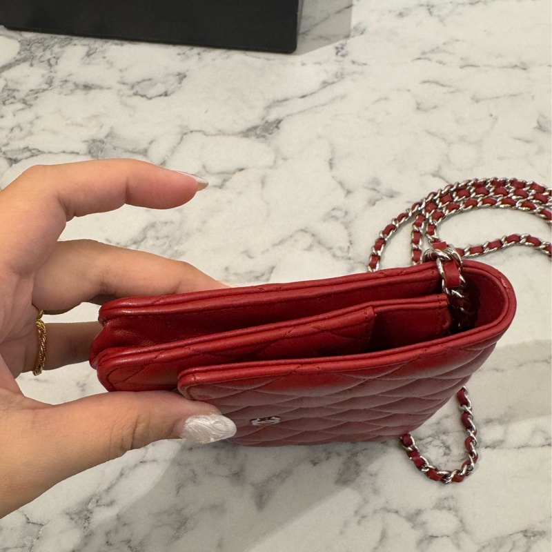 chanel紅菱格銀雙C woc  價格甜到不行✨✨-3