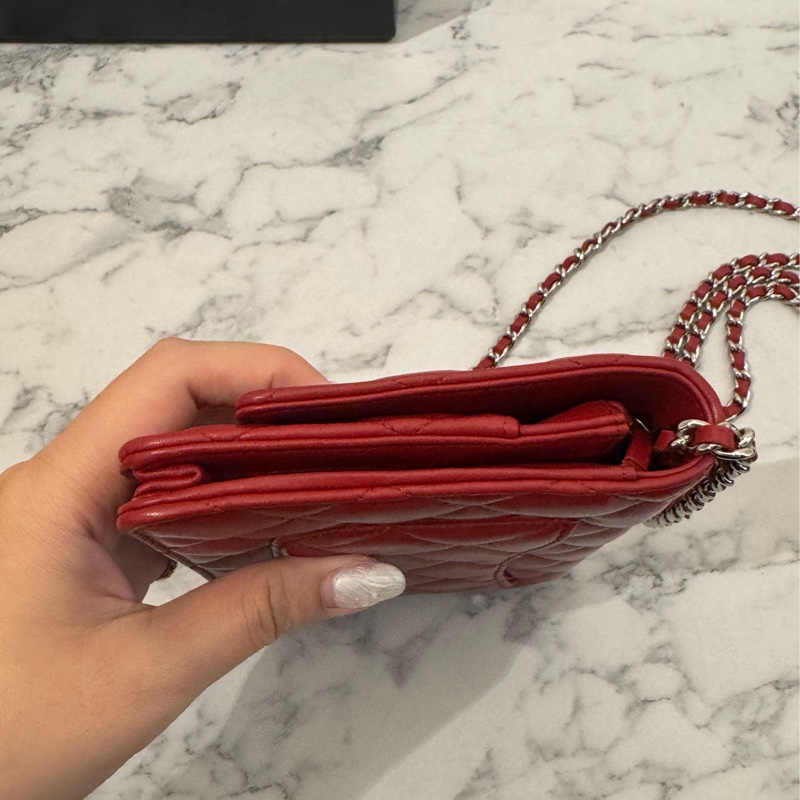 chanel紅菱格銀雙C woc  價格甜到不行✨✨-5