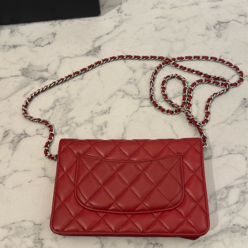 chanel紅菱格銀雙C woc  價格甜到不行✨✨-6