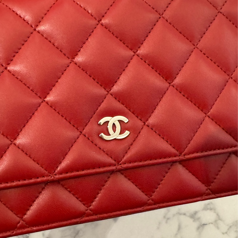 chanel紅菱格銀雙C woc  價格甜到不行✨✨-11