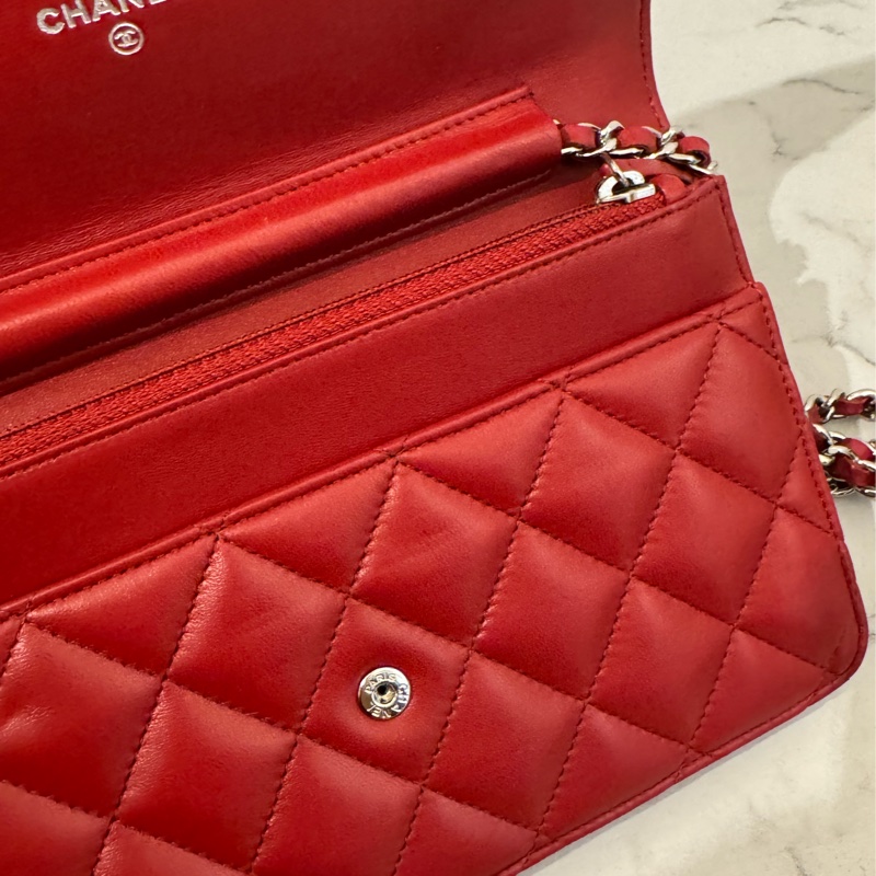 chanel紅菱格銀雙C woc  價格甜到不行✨✨-19