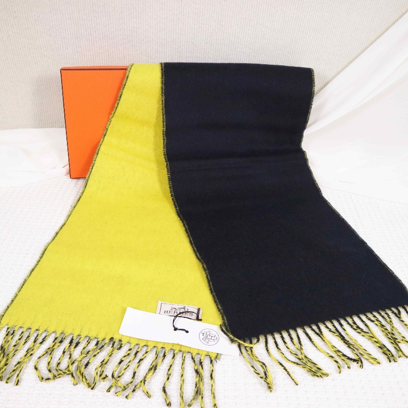 極新❤️HERMES  雙色雙面 羊絨圍巾，100%山羊絨-1