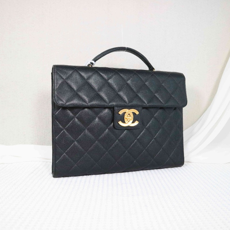 Chanel 魚子醬牛皮 黑金 Kelly 貝嫂包 手提包-1