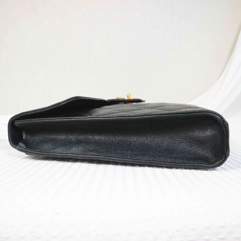 Chanel 魚子醬牛皮 黑金 Kelly 貝嫂包 手提包-3