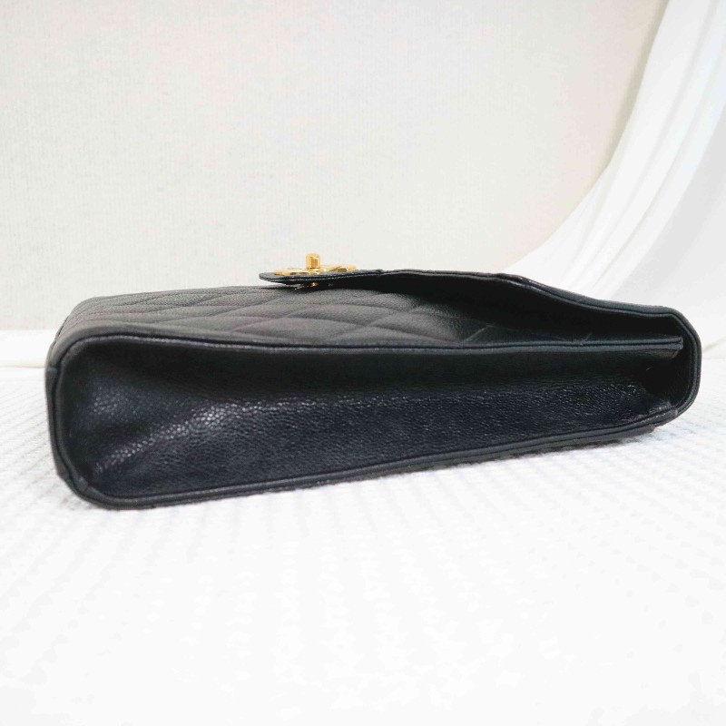 Chanel 魚子醬牛皮 黑金 Kelly 貝嫂包 手提包-5