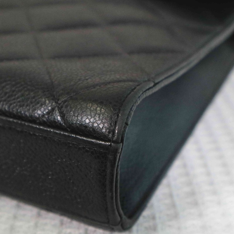 Chanel 魚子醬牛皮 黑金 Kelly 貝嫂包 手提包-17