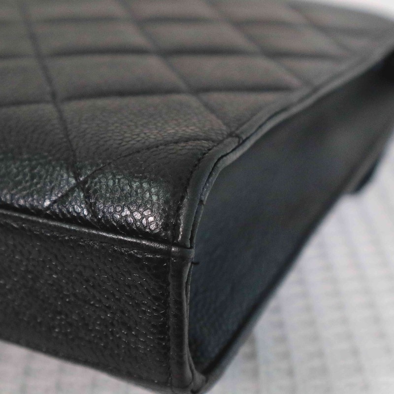 Chanel 魚子醬牛皮 黑金 Kelly 貝嫂包 手提包-19