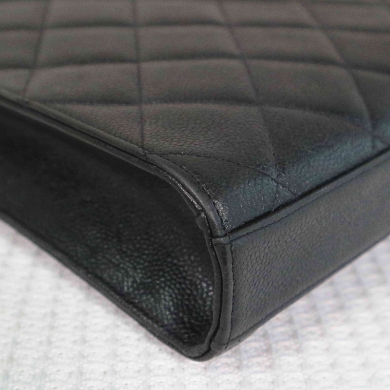 Chanel 魚子醬牛皮 黑金 Kelly 貝嫂包 手提包-20