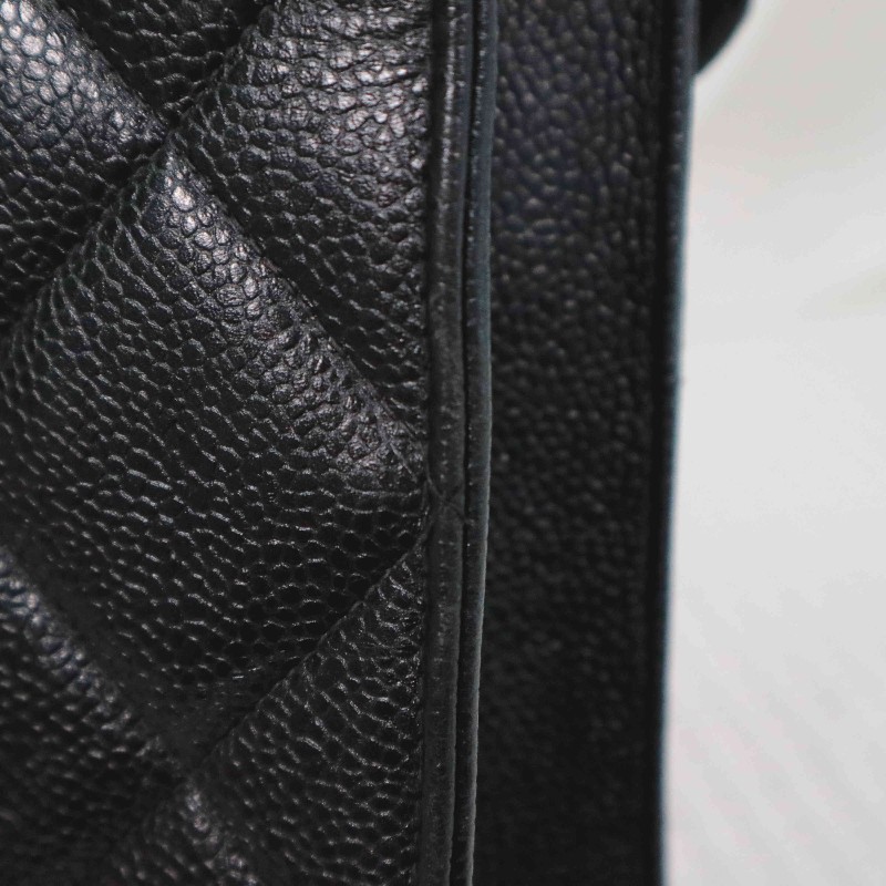 Chanel 魚子醬牛皮 黑金 Kelly 貝嫂包 手提包-22