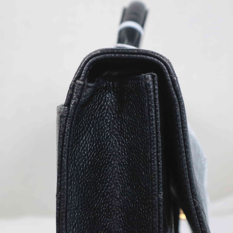 Chanel 魚子醬牛皮 黑金 Kelly 貝嫂包 手提包-23