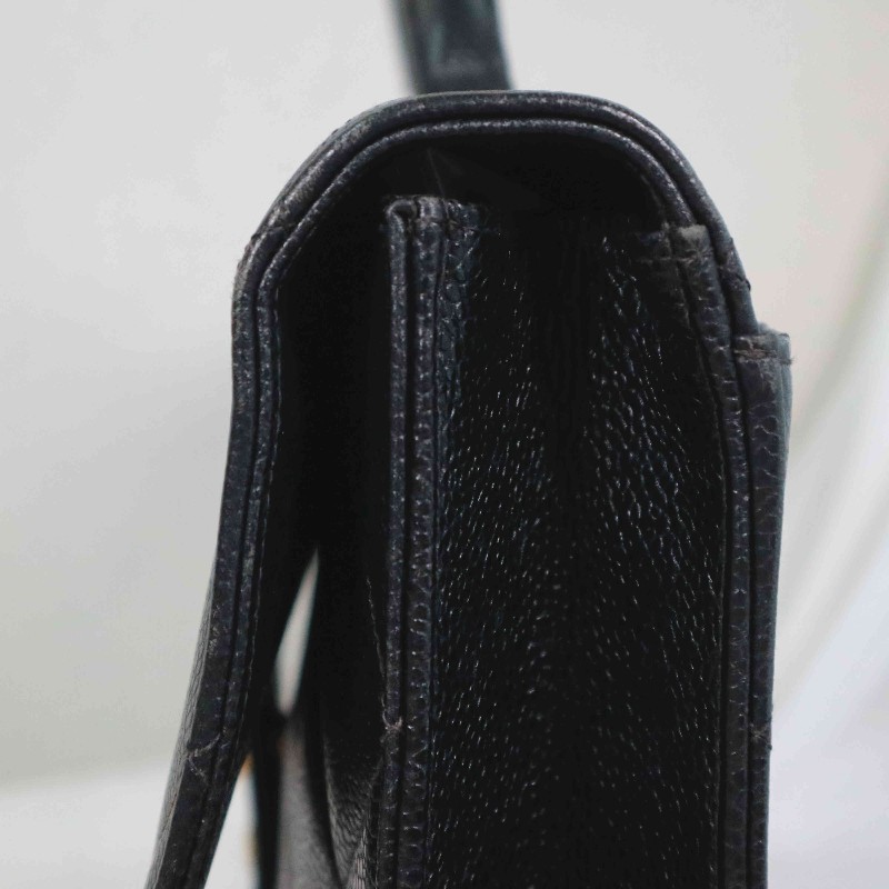 Chanel 魚子醬牛皮 黑金 Kelly 貝嫂包 手提包-26