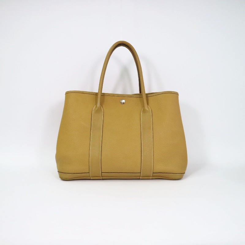 HERMES Garden Party 36 手提包 6D黃綠色-0