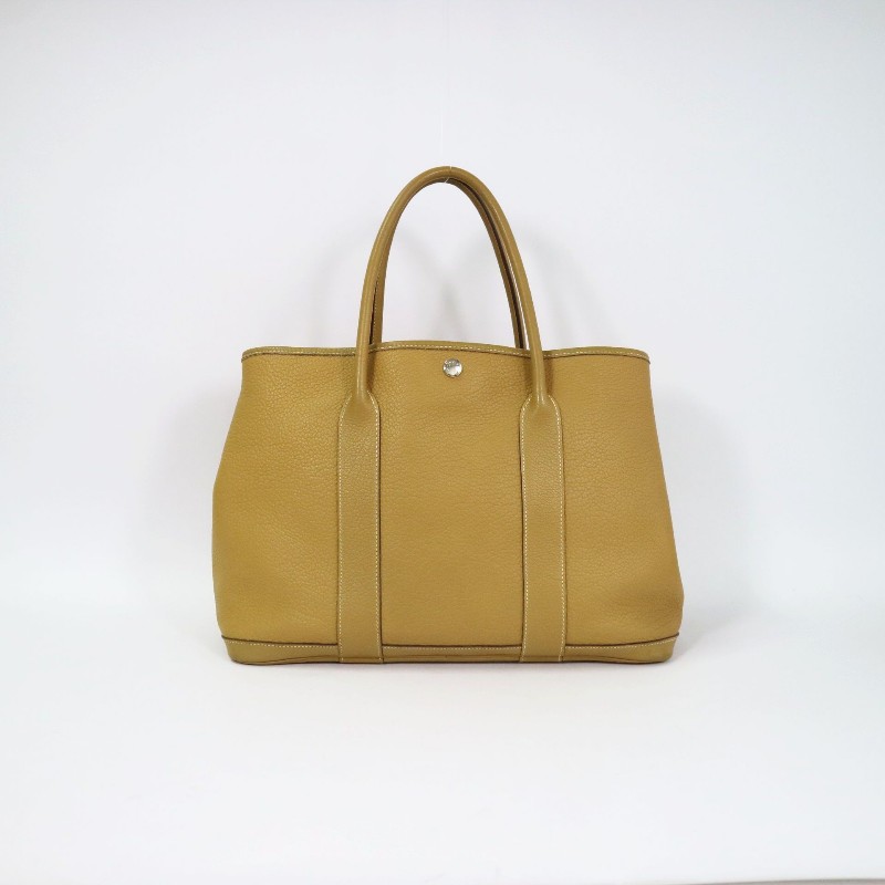 HERMES Garden Party 36 手提包 6D黃綠色-3