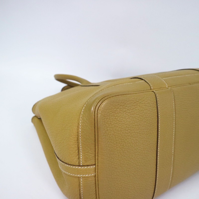 HERMES Garden Party 36 手提包 6D黃綠色-9
