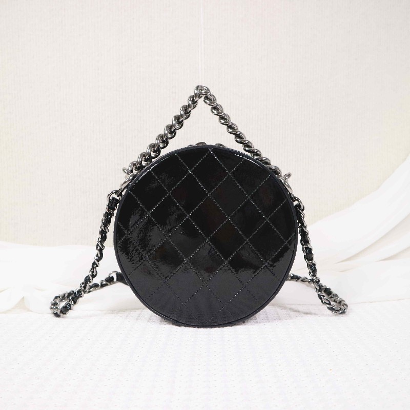 Chanel  限定款 黑色滿鑽貓頭鷹吊墜 晚宴包圓餅包鏈條包-2