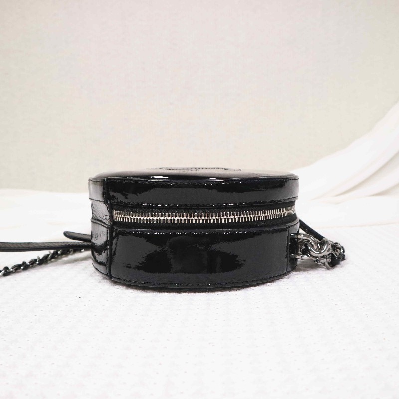 Chanel  限定款 黑色滿鑽貓頭鷹吊墜 晚宴包圓餅包鏈條包-4