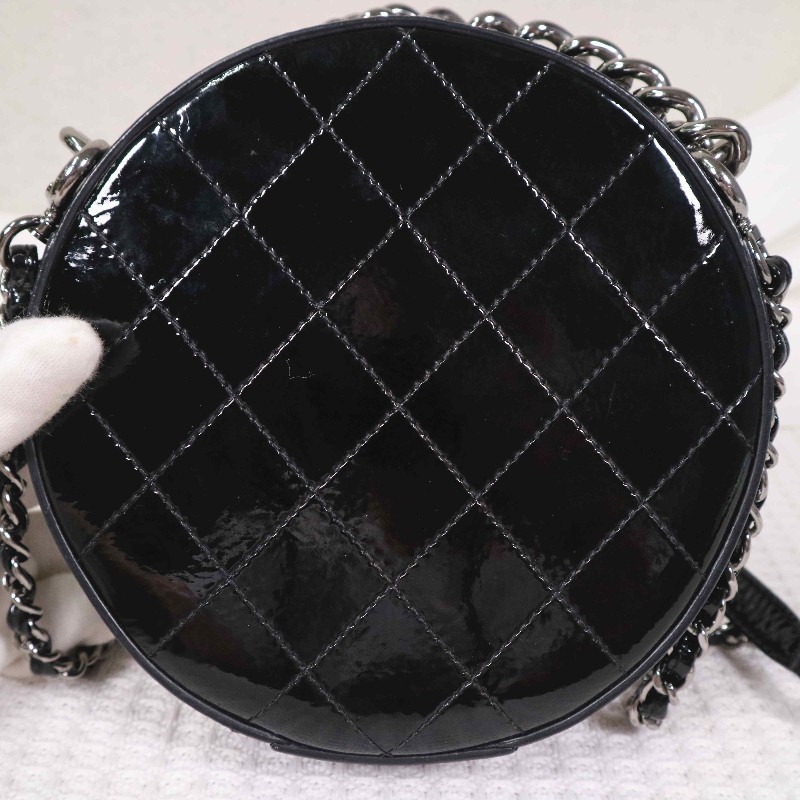 Chanel  限定款 黑色滿鑽貓頭鷹吊墜 晚宴包圓餅包鏈條包-7