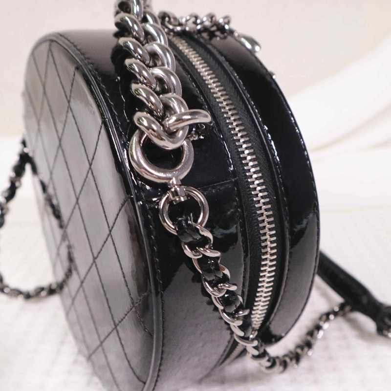 Chanel  限定款 黑色滿鑽貓頭鷹吊墜 晚宴包圓餅包鏈條包-10