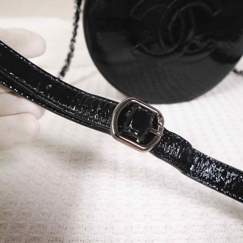 Chanel  限定款 黑色滿鑽貓頭鷹吊墜 晚宴包圓餅包鏈條包-16