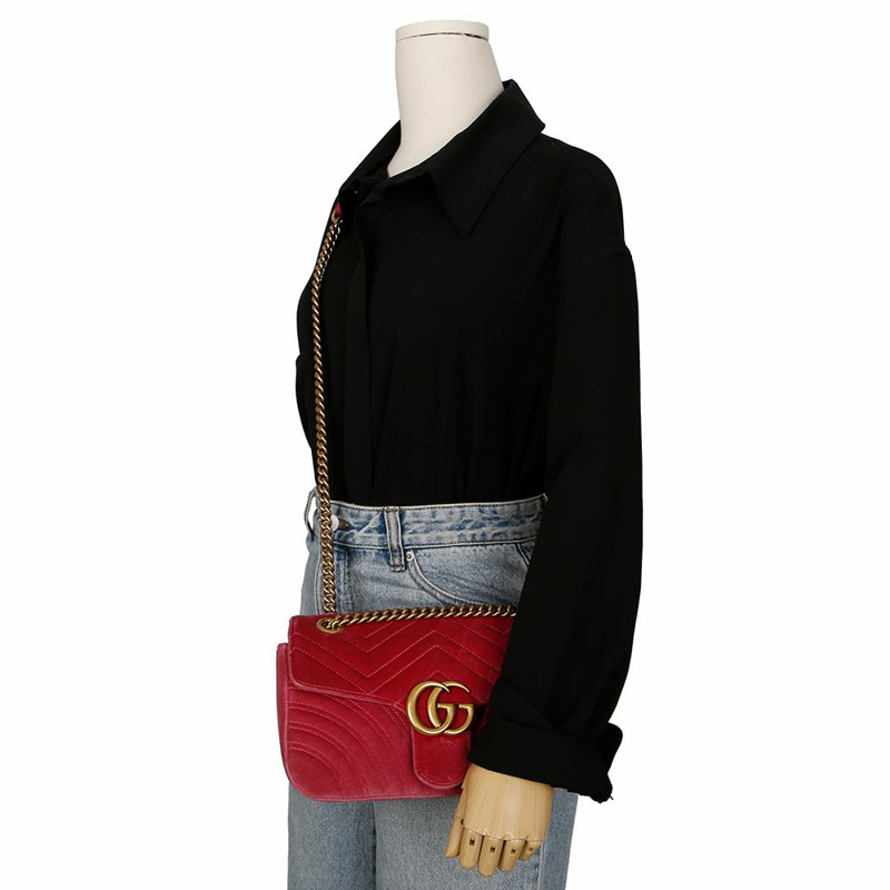【包稅】GUCCI GG Marmont 小號鏈條單肩斜背包 443497-13