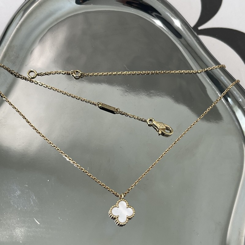 Vca/梵克雅寶 四葉草 幸運系列 項鍊  小號 白貝母 18k金-0
