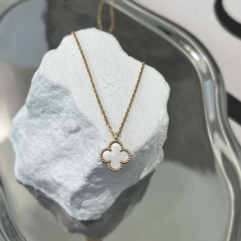 Vca/梵克雅寶 四葉草 幸運系列 項鍊  小號 白貝母 18k金-1
