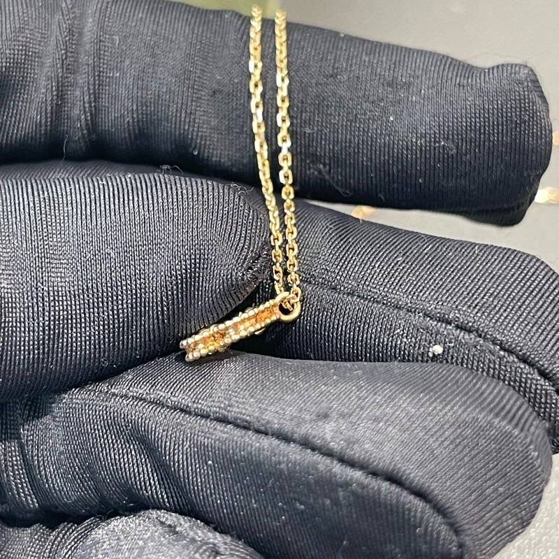 Vca/梵克雅寶 四葉草 幸運系列 項鍊  小號 白貝母 18k金-4