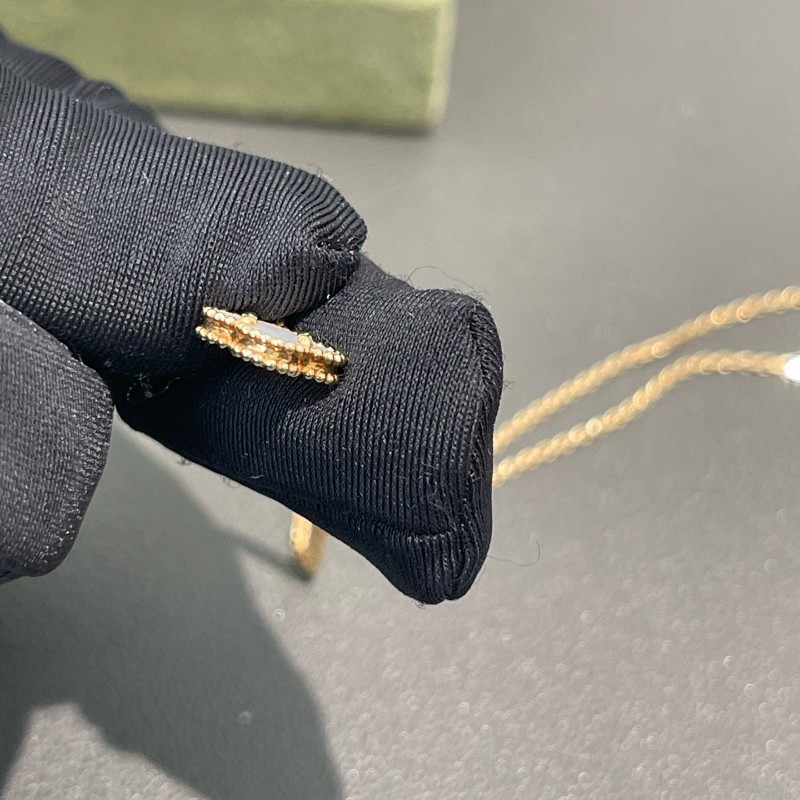 Vca/梵克雅寶 四葉草 幸運系列 項鍊  小號 白貝母 18k金-9