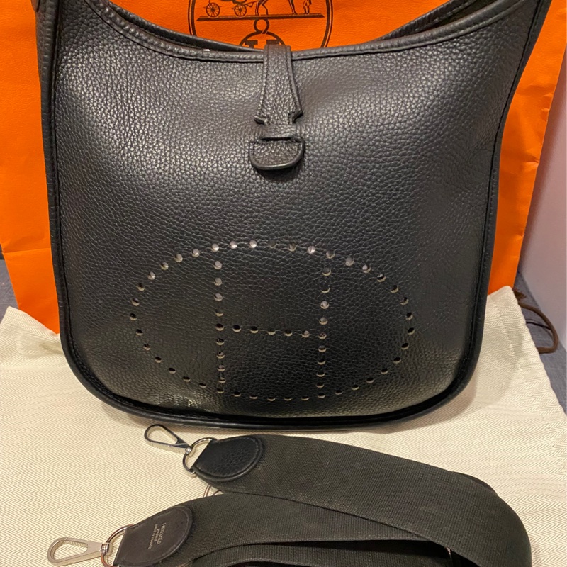 Hermès Evelyne 29 黑色 銀扣 D刻-0