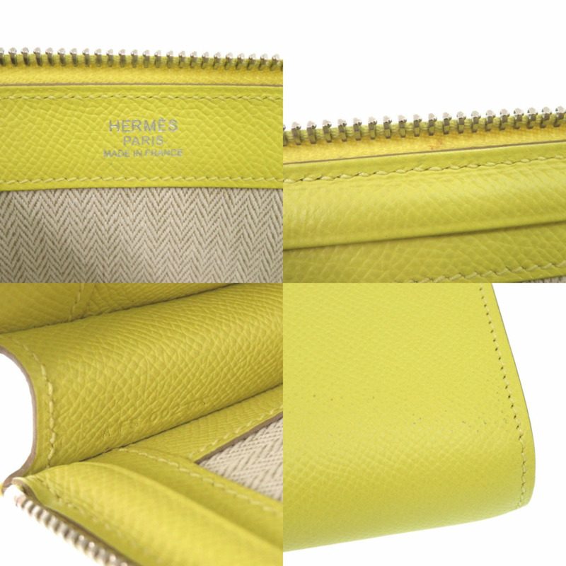 愛馬仕 Zip Tablet Epsom 皮革青檸 A 印章（2017 年）黃色手拿包 0062 HERMES-6